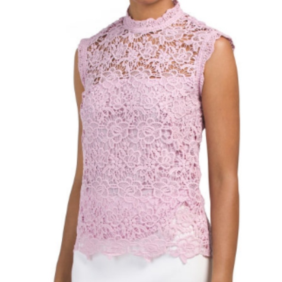 Nanette Lepore Tops - NWT Nanette Lepore Floral Lace Highneck Tank Top